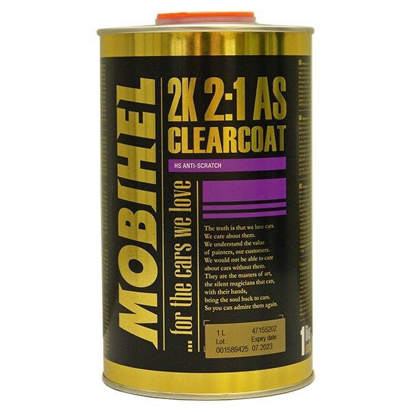 

Лак акриловый бесцветный MOBIHEL Anti Scratch 2+1 1 л. + отвердитель 8800 0,5 л.