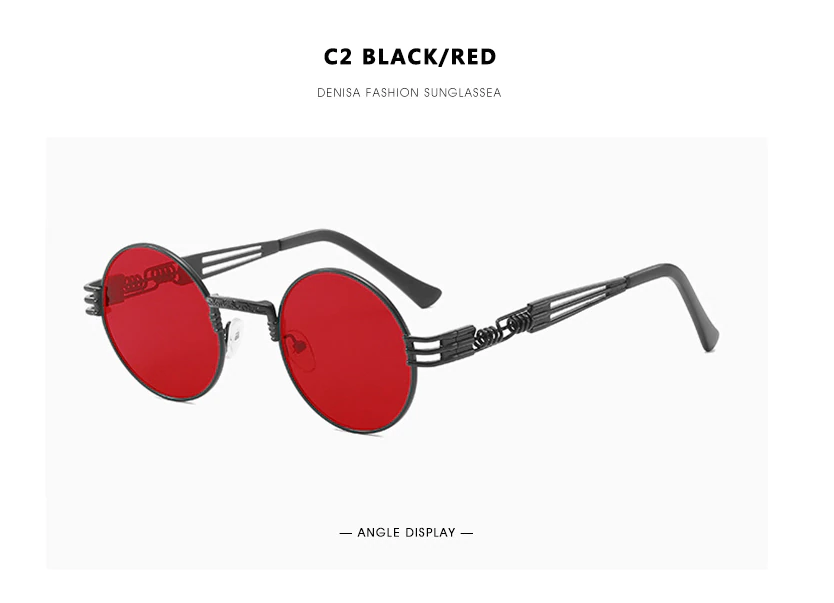 

Круглые красные стимпанк очки ретро стиль, Красный