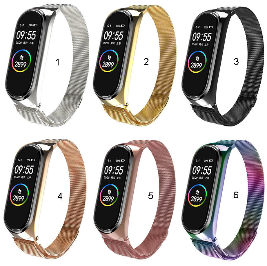 

Mi band 4 ремешок металлический миланская петля