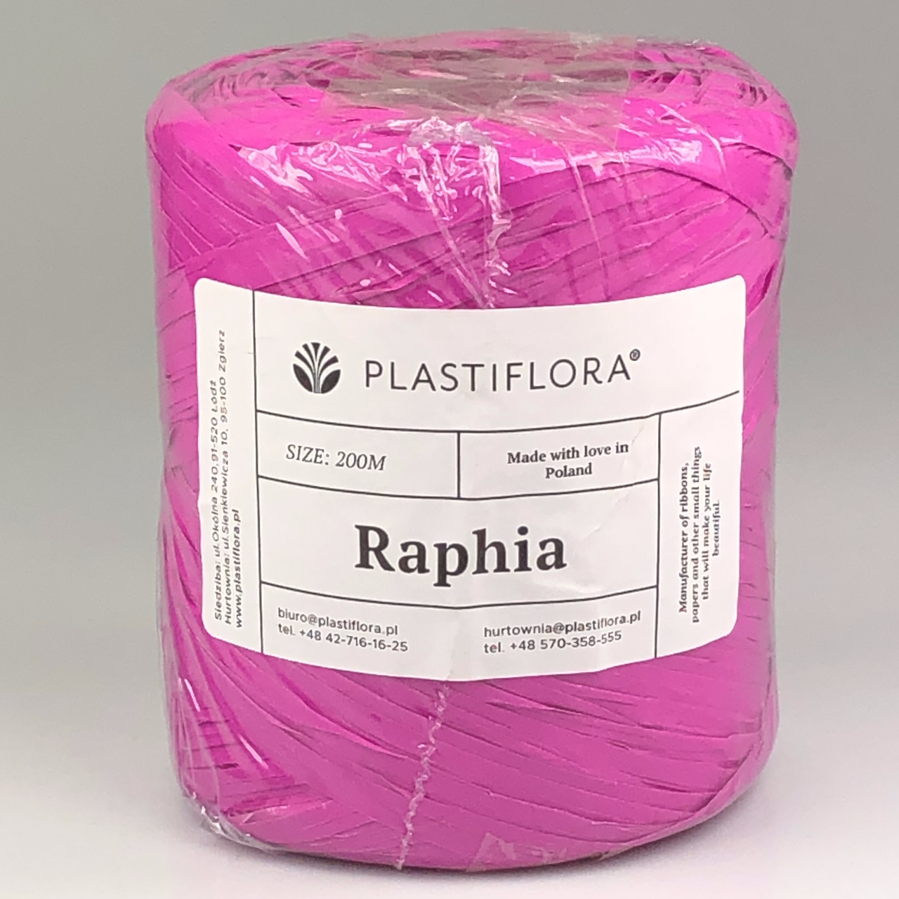 

Рафия Plastiflora, ярко-розовая, 200 м, Розовый