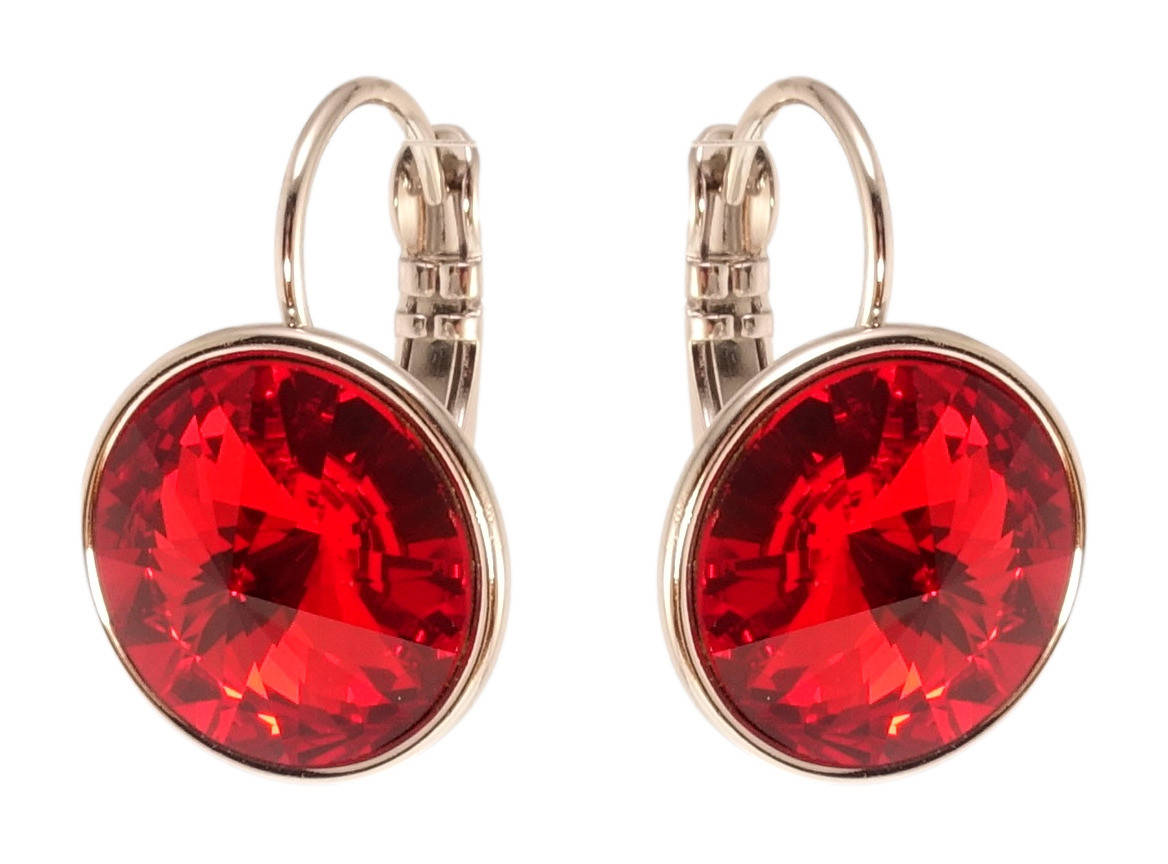

Серьги Xuping Родий с кр-ми Swarovski французский замок "Кристалл Siam ø 14мм"