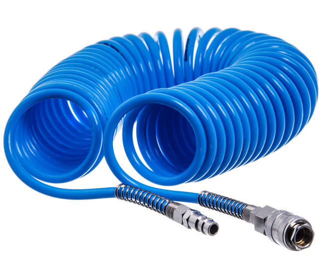 

Шланг для компрессора 10 м спиральный полиуретановый 5,5*8мм AIRKRAFT AHC46-B, Голубой