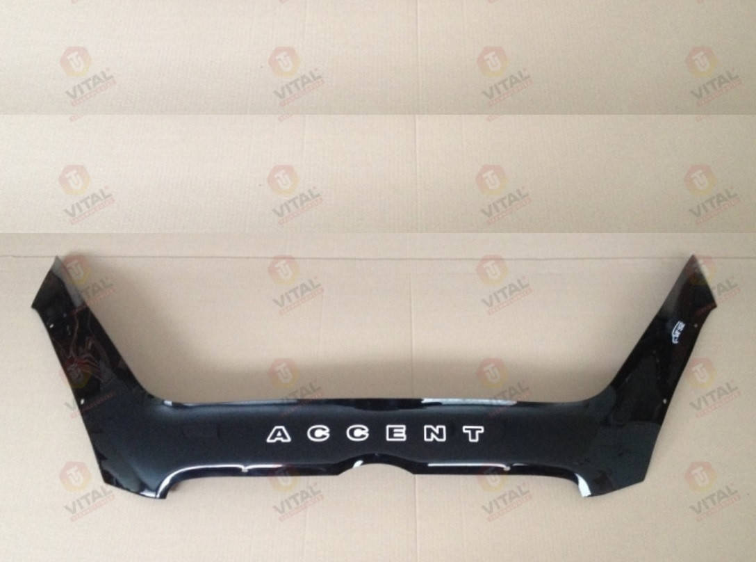 

Дефлектор капота VT52 (мухобойка) Hyundai Accent 3 2006-2010 Verna, Vip Tuning, HYD14