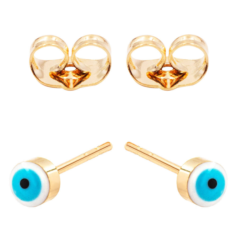 

Серьги-гвоздики " Lucky eye" от сглаза лимонная позолота