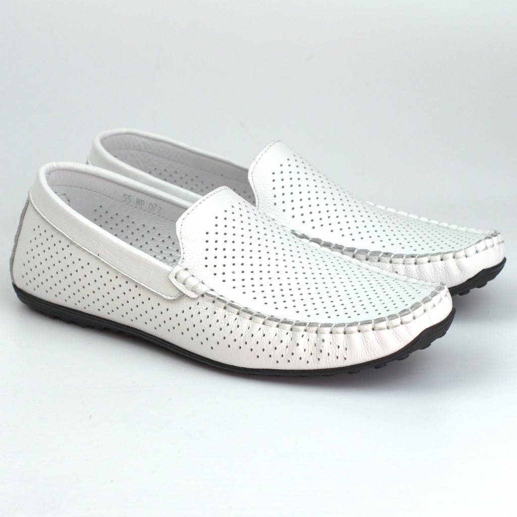 

Мужские мокасины белые кожаные летние перфорация Rosso Avangard M4 Flotar PerfWhite