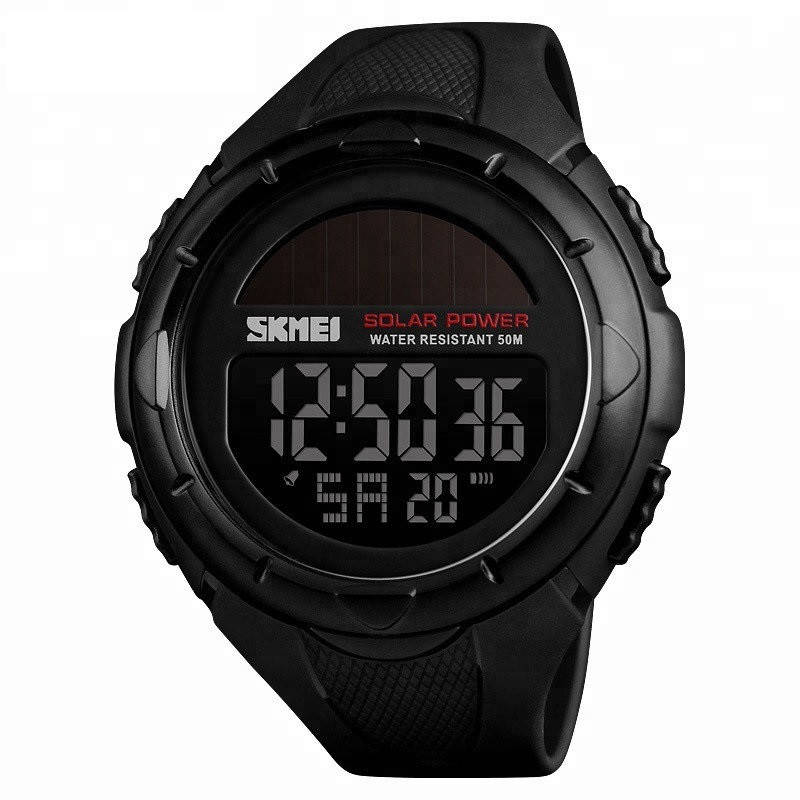 

Skmei 1405 solar черные мужские часы на солнечной батарее