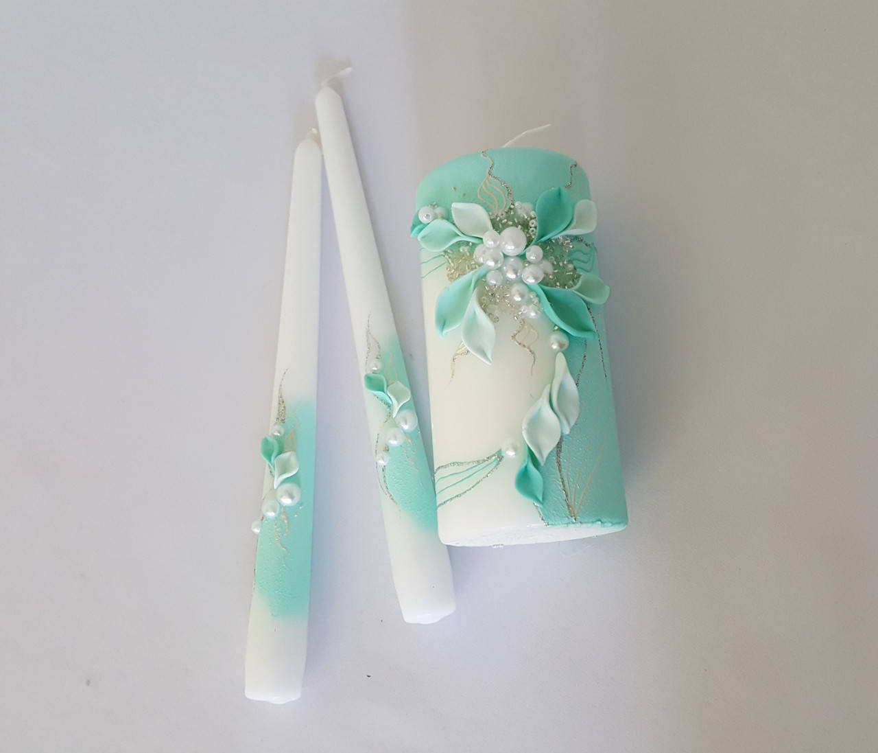 

Свадебные свечи Семейный очаг мята