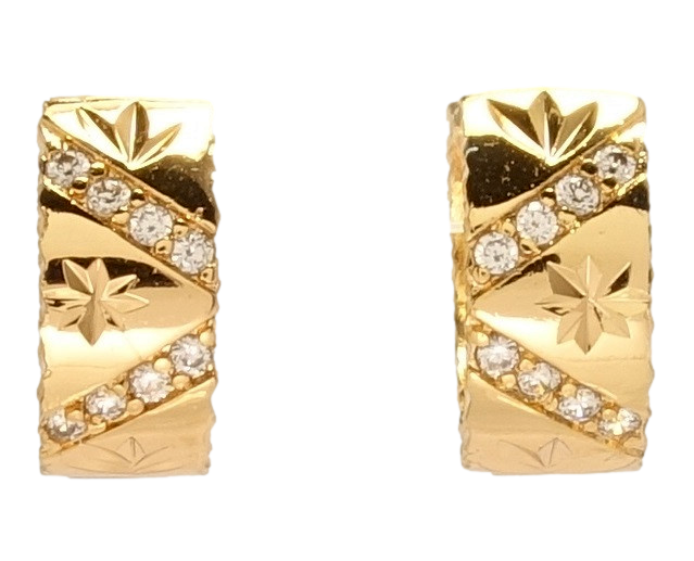

Серьги Xuping Позолота 18K колечки "Узор звездочки и дорожки циркония"