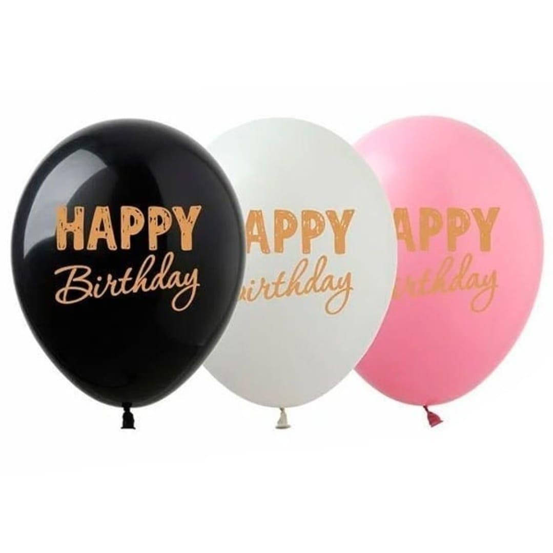 

Воздушные шарики с надписями HAPPY BIRTHDAY, Разные цвета