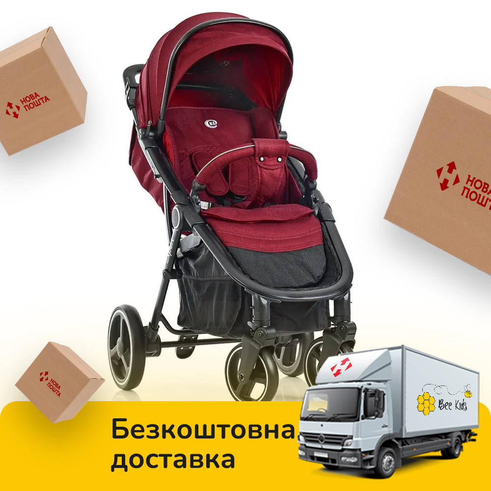 

Детская прогулочная коляска (колеса EVA, вес 11 кг) El Camino Expert ME 1022L Темно-красный