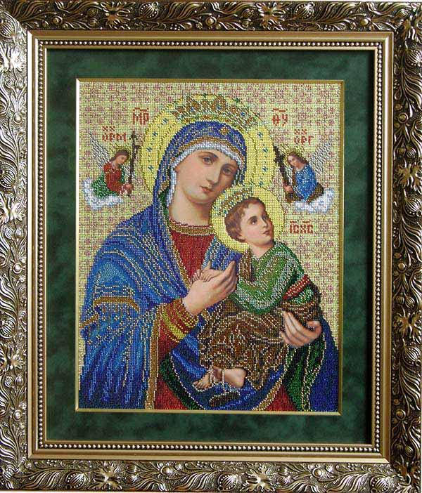 

БНП. Схема для вишивки бісером Богородиця Неустанної помочі.