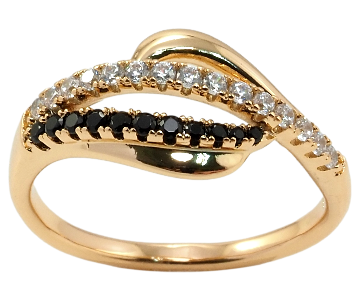 

Кольцо Xuping Позолота 18K "Инкрустация черно-белым цирконием" р.17,17.5,18.5,19.5,20