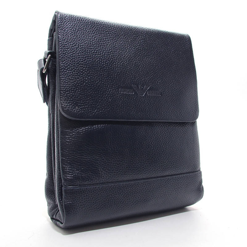 

Мужская сумка Armani arm-7911-2 blu синяя вертикальная через плечо из натуральной кожи, Синий