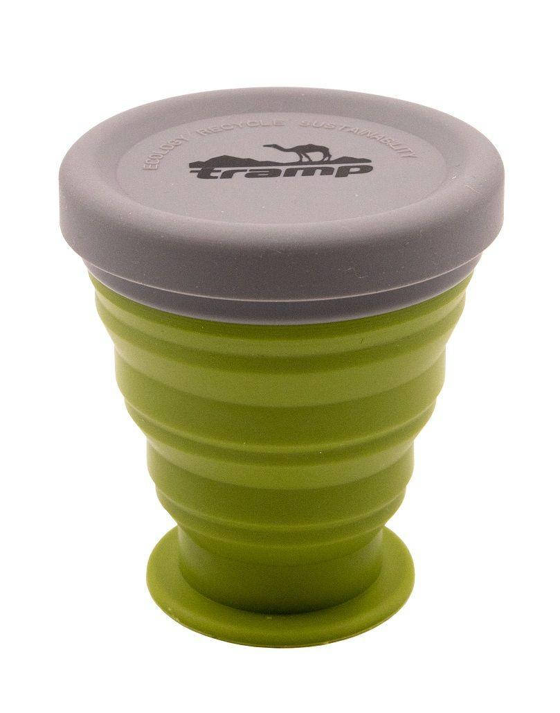 

Стакан складной силиконовый Tramp с крышкой 200 ml TRC-126 (green), Оливковый