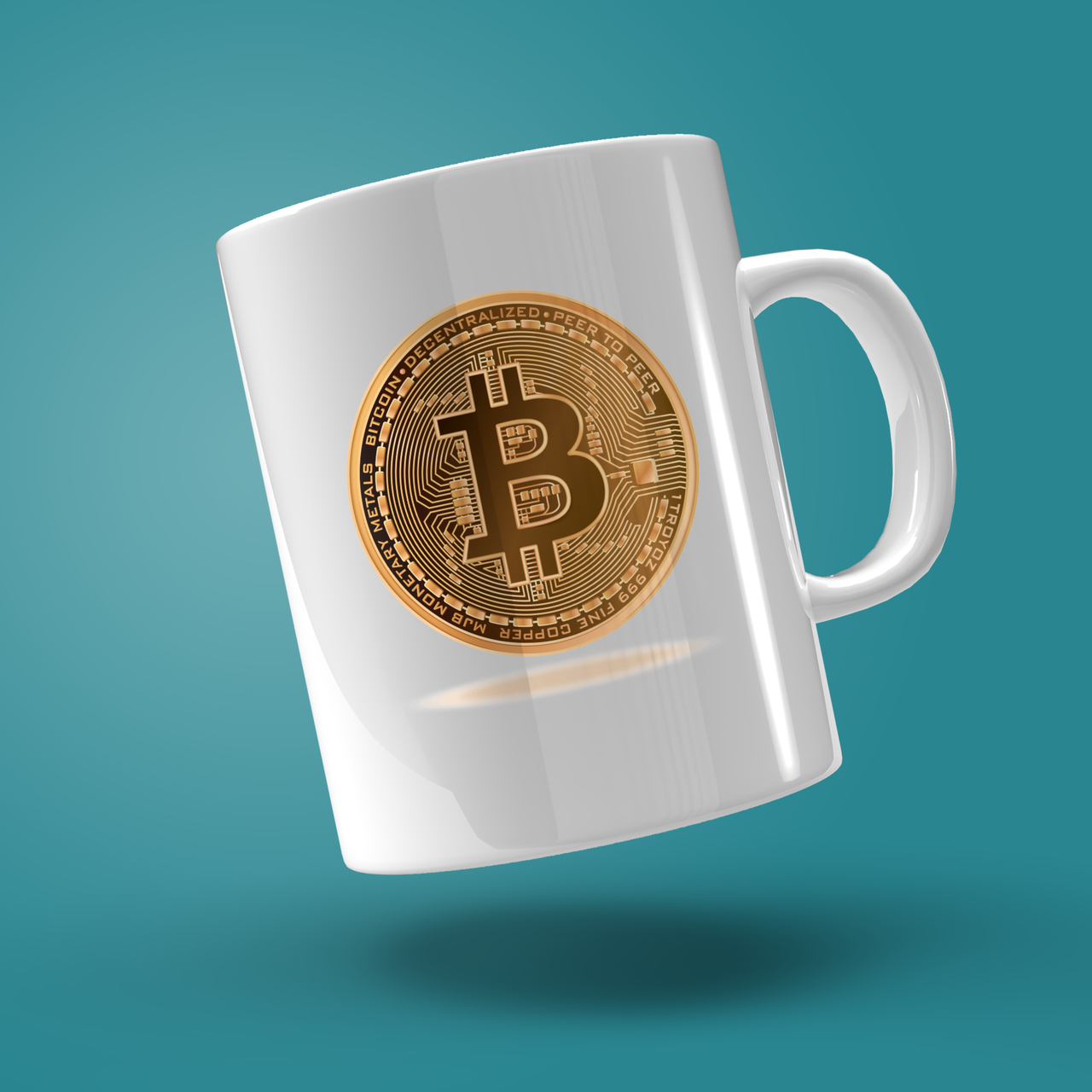 

Кружка с рисунком монеты Bitcoin (Биткоин) 330 мл Белая, Белый