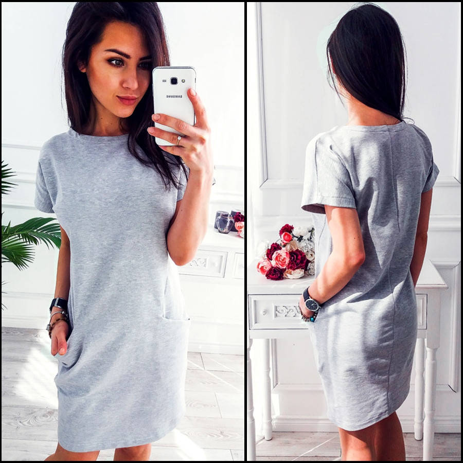 

Женское платье серое спортивное Liza (Код 428) О В М