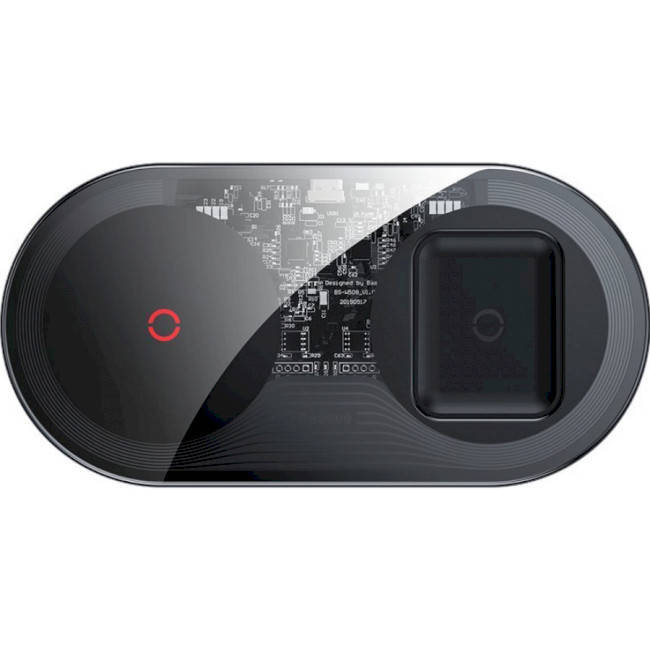 

Беспроводное зарядное устройство BASEUS Simple 2-in-1 Wireless Charger Turbo Edition 24W Black (TZWXJK-B01), Черный