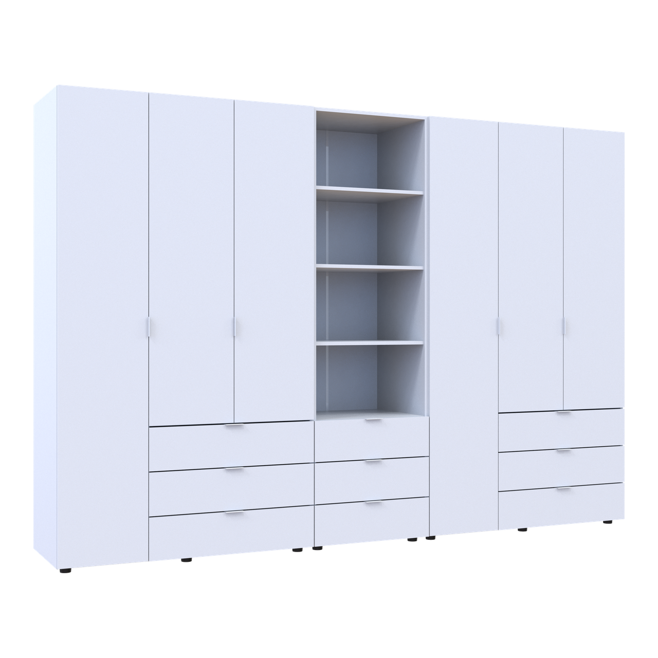 Шафа для одягу Doros Гелар Білий 3+3ДСП з пеналом 292.4х49.5х203.4 (42005166) 7