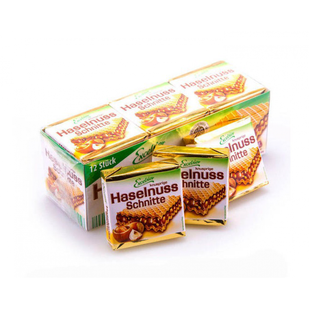 

Вафли Excelsior Haselnuss Schnitte 250 г / 12 шт. Германия