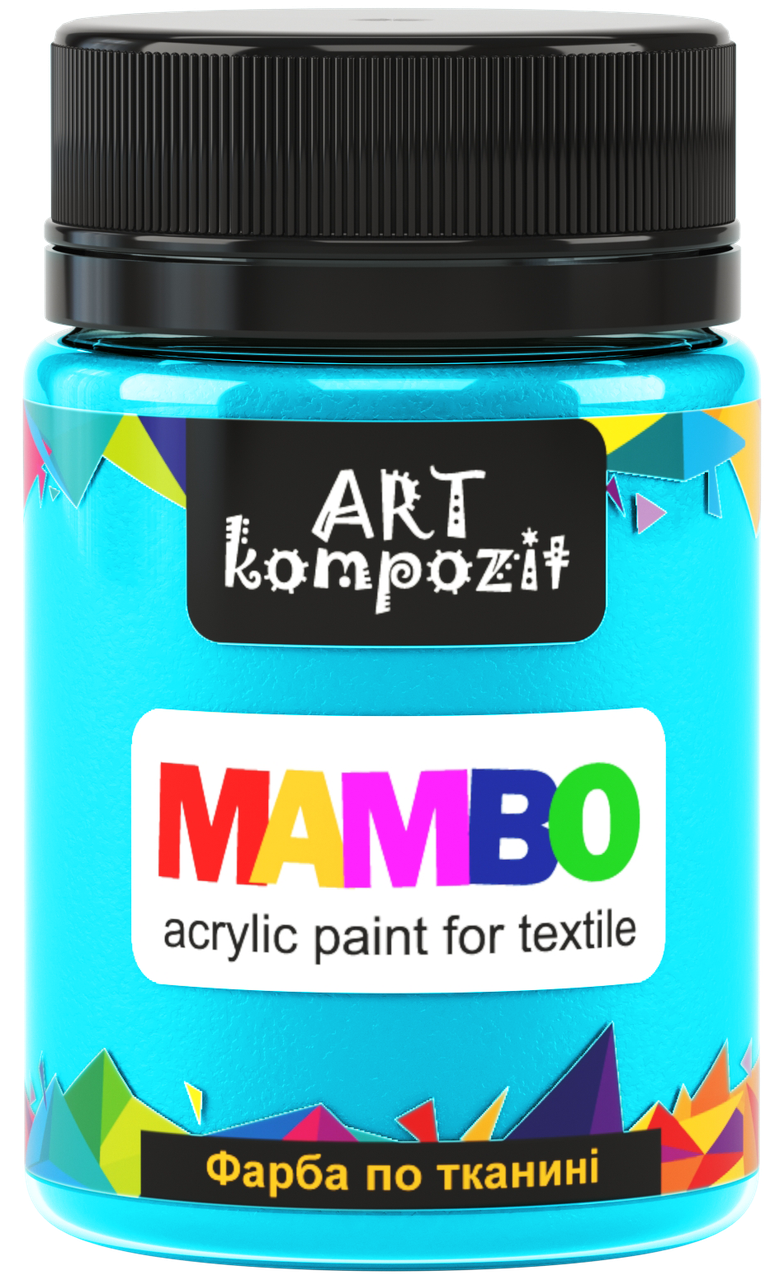 

Фарба по світлій та темній тканині БІРЮЗОВИЙ, 50мл, MAMBO "ART Kompozit", Бирюзовый