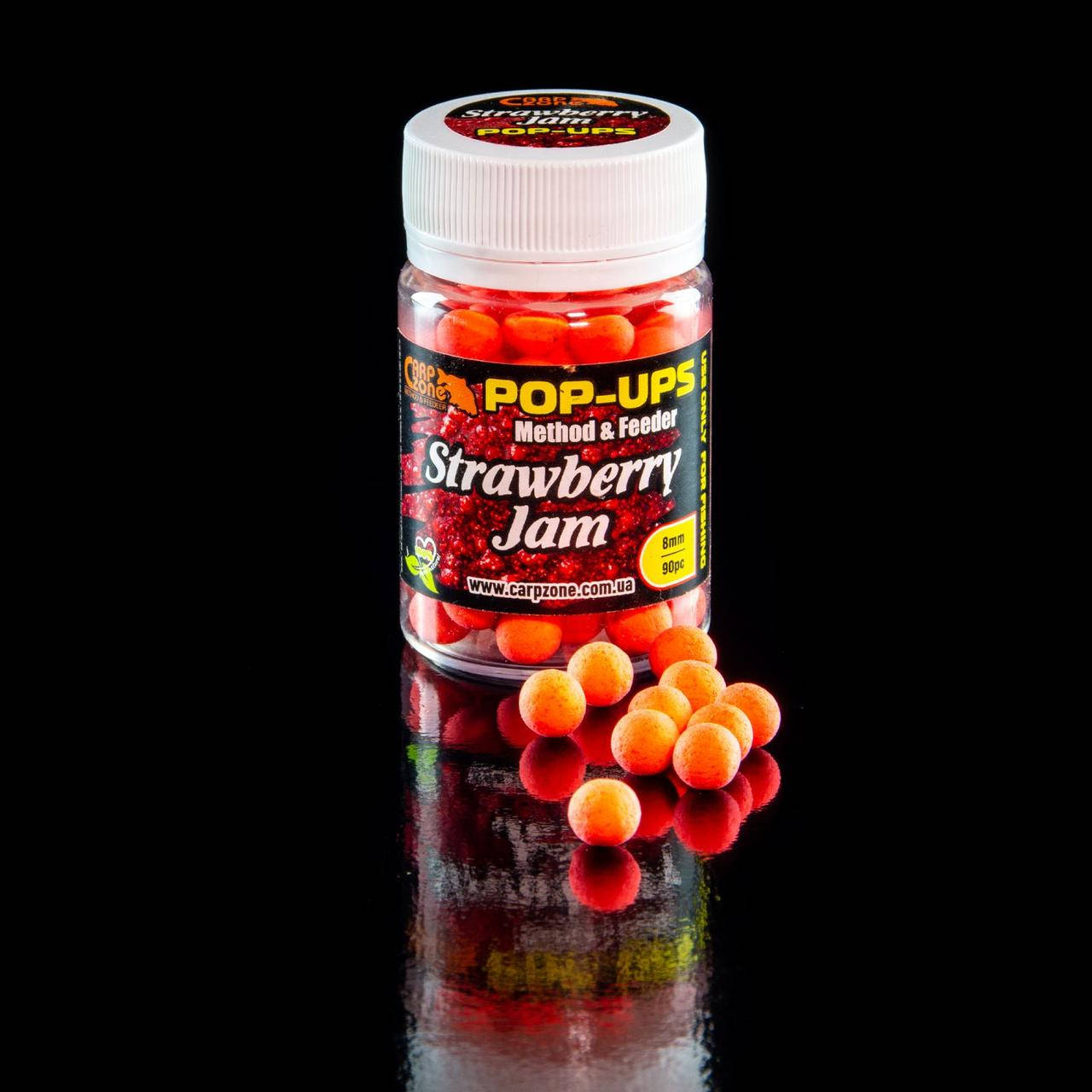 

Поп Ап CarpZone Pop-Ups Method & Feeder Strawberry Jam (Клубничный джем) 8mm/90pc