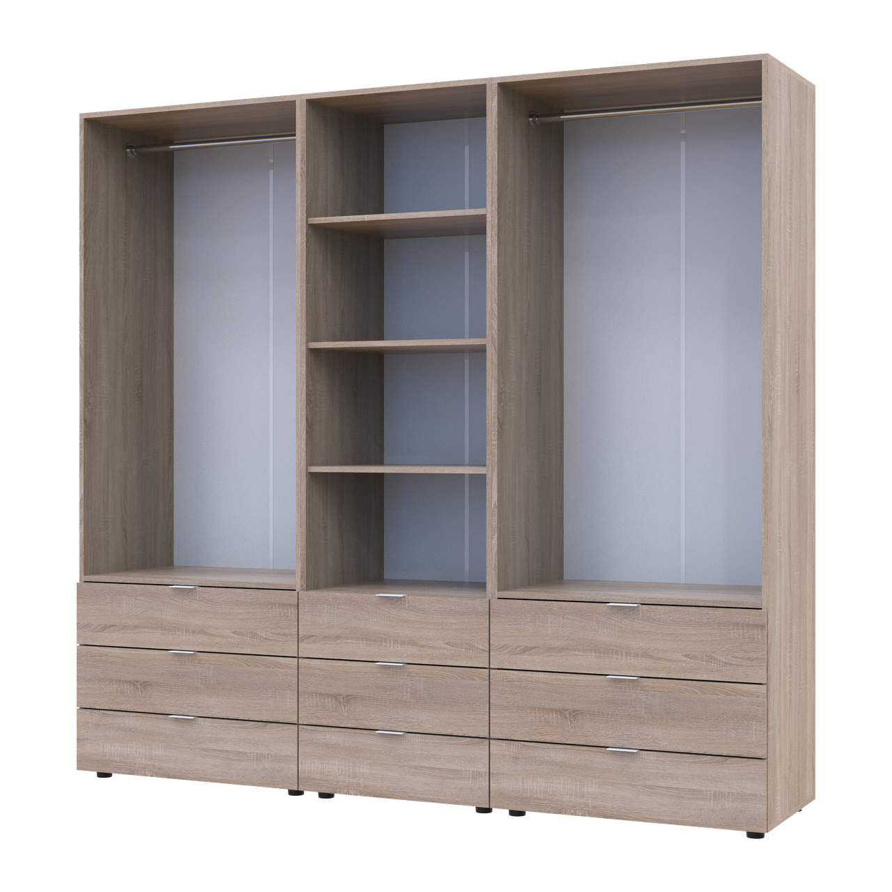 Шафа для одягу Doros Гелар Дуб сонома 2+2ДСП з пеналом 215х49.5х203.4 (42005183) 3