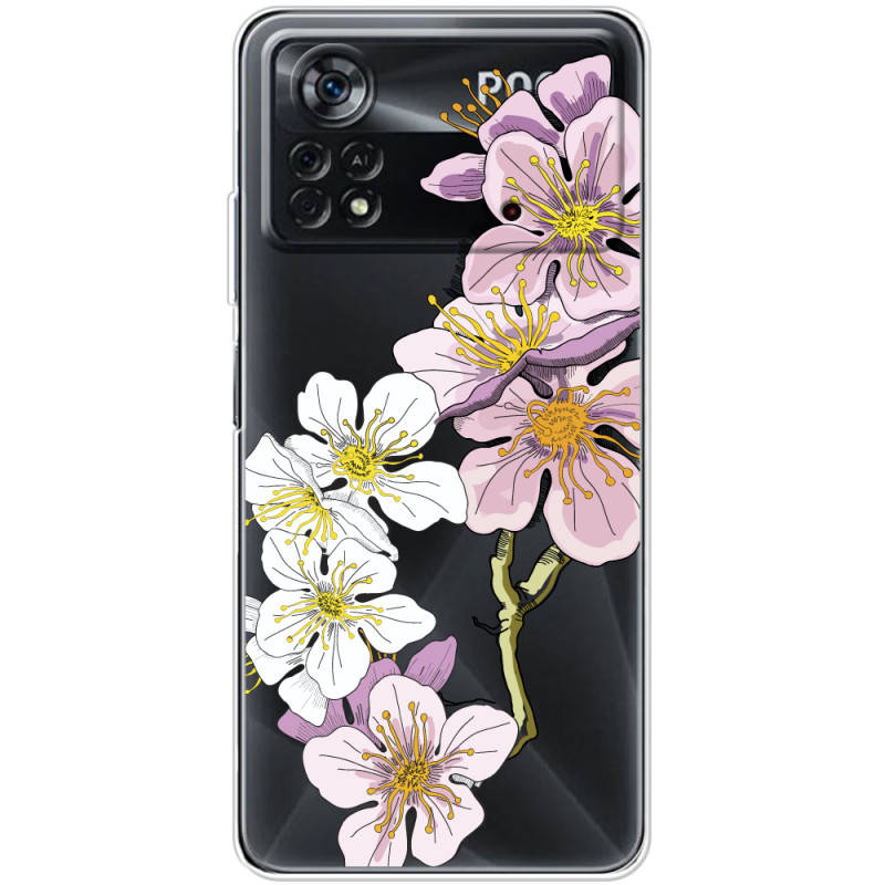 

Силиконовый чехол BoxFace Poco X4 Pro 5G Cherry Blossom