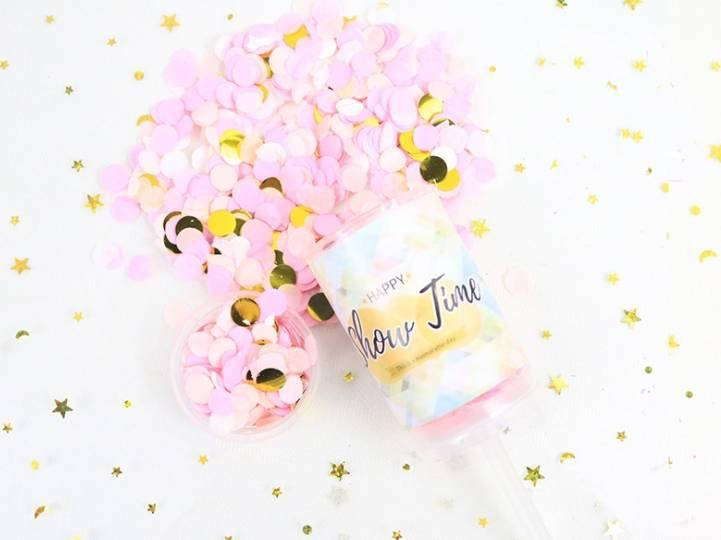 

Хлопушка многоразовая Push Pop с розовым конфетти (17 см)