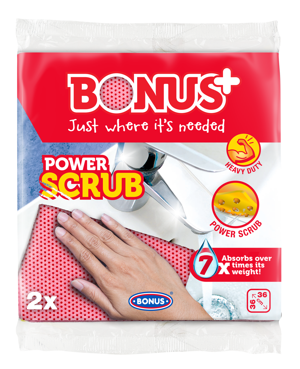 

Салфетка вискозная абразивная Bonus B636 PowerScrub 2шт