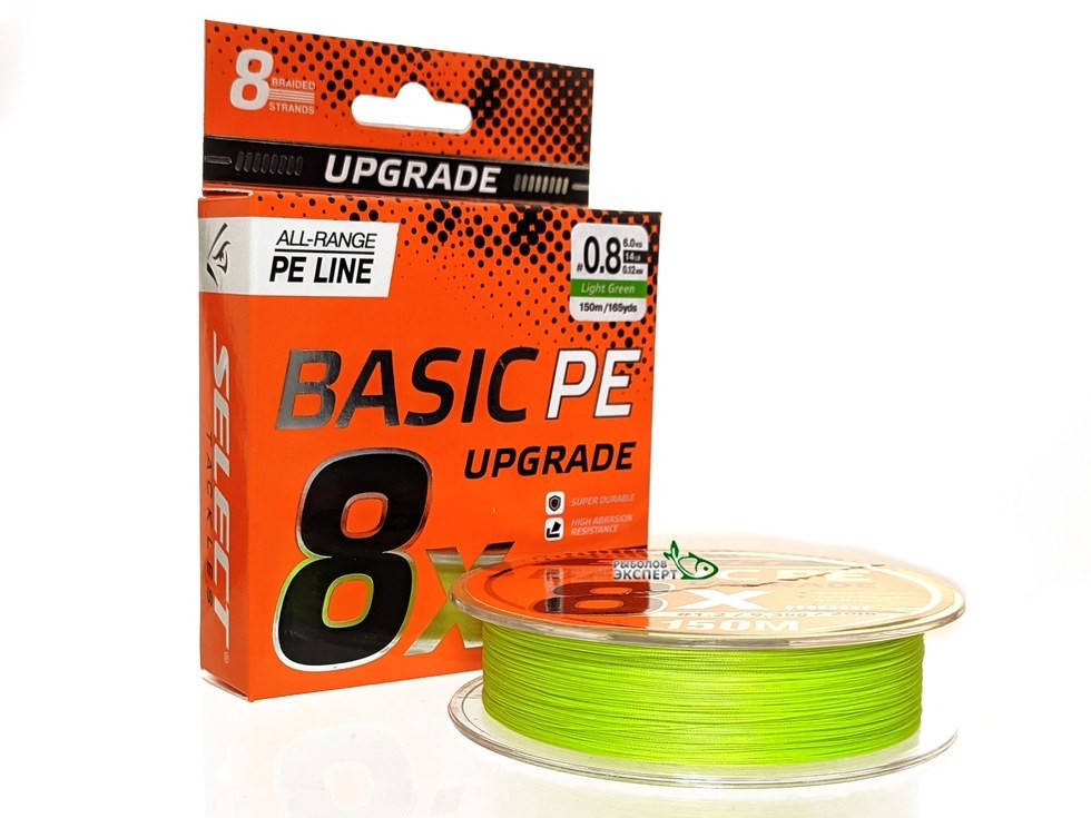 

Шнур Select Basic PE 8x 150м салатовый #1.5/0,18мм 10кг