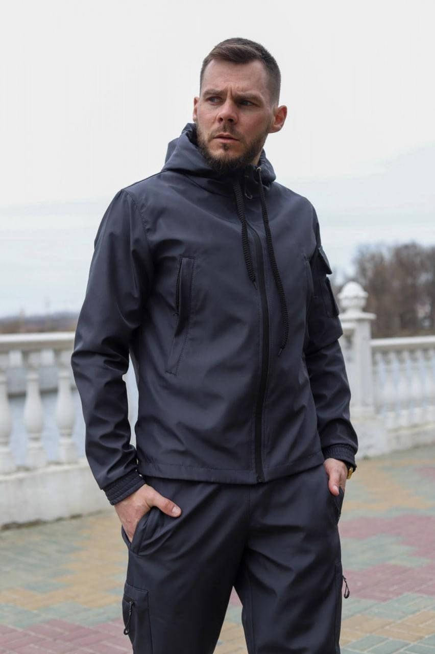 

Мужской костюм SOFTSHELL облегченный темно-серого цвета, Темно-серый