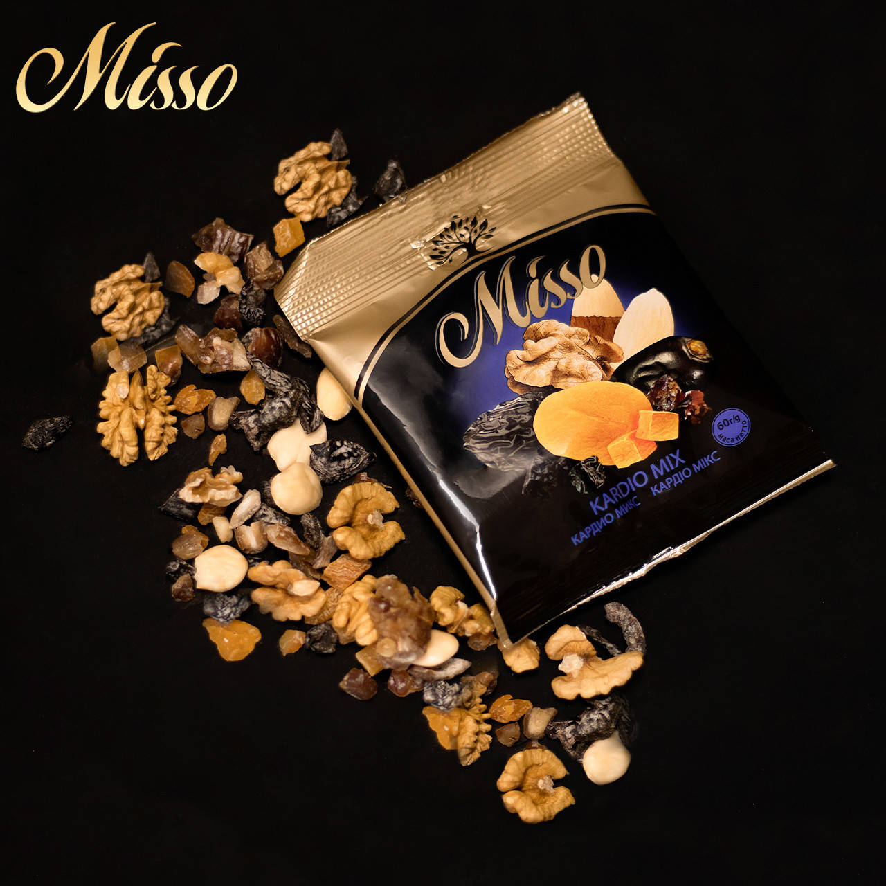 

Ассорти сушеных плодов и орехов "Кардио Микс" 60г 12шт/коробка