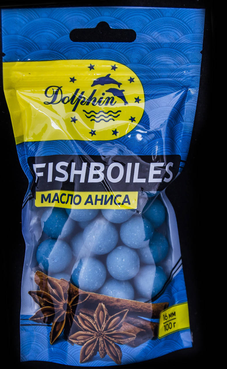 

Бойлы тонущие Dolpin 16mm Масло аниса 100g