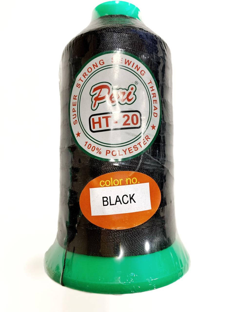 

Нитки підвищенної міцності, 100%PE, №20 (довж.1500 ярдів) колір чорний, Черный