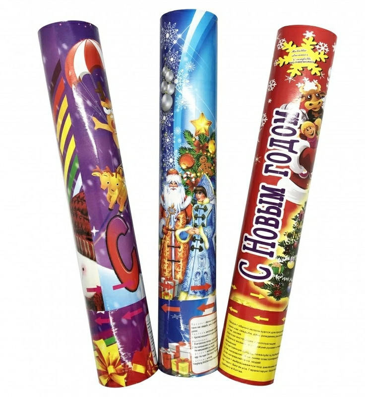 

Хлопавка пневматична "Новорічний Мікс". Розмір: 30см. Начинка: Метафан