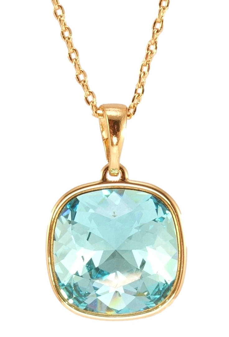 

Кулон Xuping Позолота 18K с кр-ми Swarovski на цепочке "Кристалл Light Turquoise 14х14мм" длина 41-46см