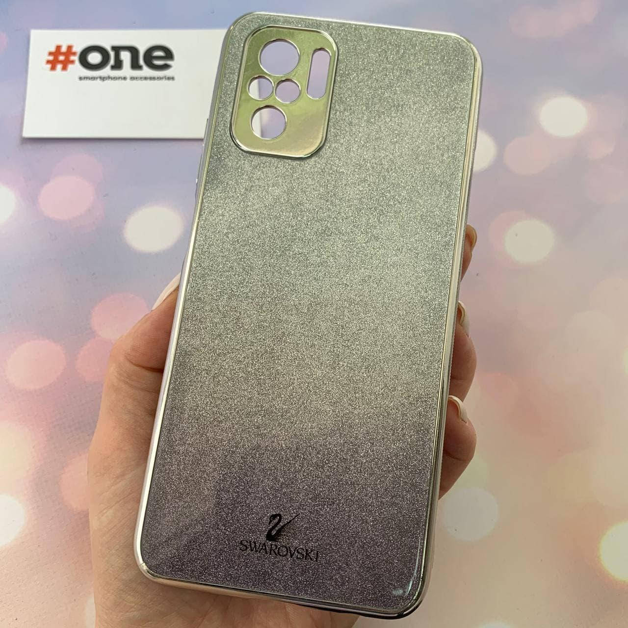 

Чехол для Xiaomi Redmi Note 10 SWAROVSKI стеклянный с блестками чехол на телефон сяоми редми нот 10 черный