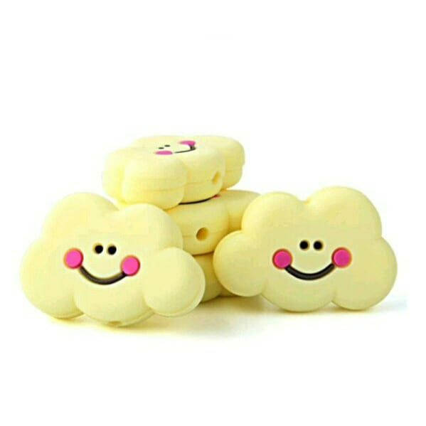 

Тучка бусина силиконовая Кремовый