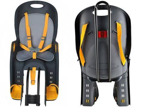 

Велокрісло для велосипеда ВЕЛОКРЕСЛО Дитяче ВЕЛОКРІСЛО Графітово-жовте Дитяче сидіння крісло на велосипед