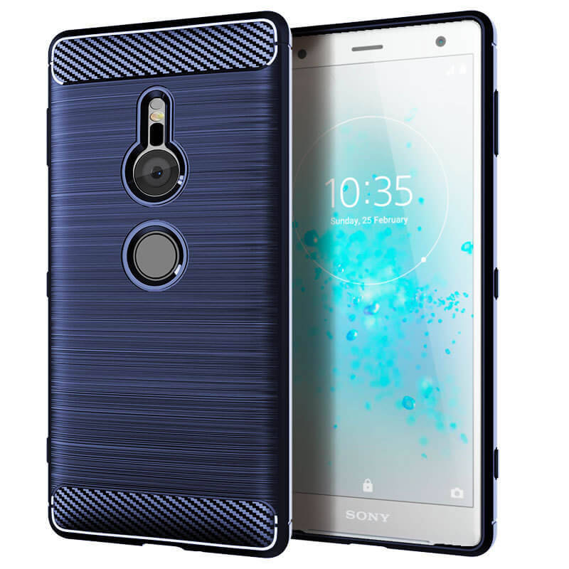

Накладка Lenuo Carbon Fiber для Sony Xperia XZ2 H8266 Navy Blue, Синий