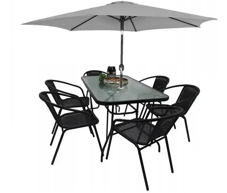 

Набор садовой мебели Kontrast Boston Grey-6 для дачи со столом и шестью стульями Комплект мебели для сада