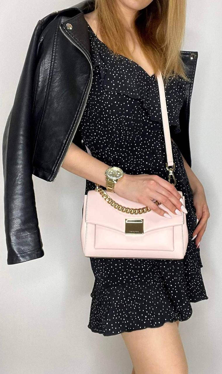 

Сумка Michael Kors Lita Medium Leather Crossbody Bag Powder Blush (35T0GXPL2O), Золотистый