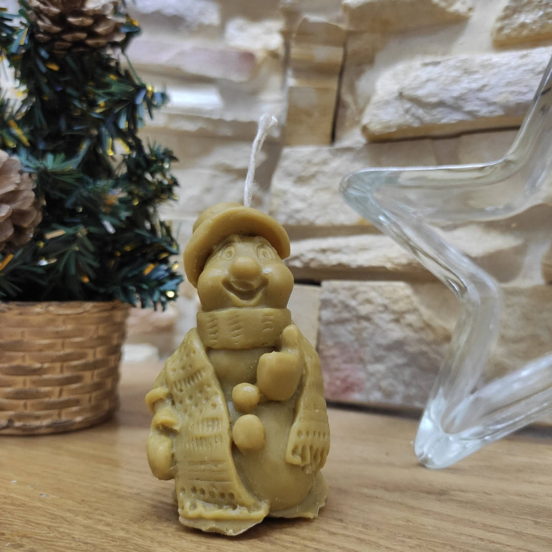 

Восковая свеча Снеговик, Бежевый