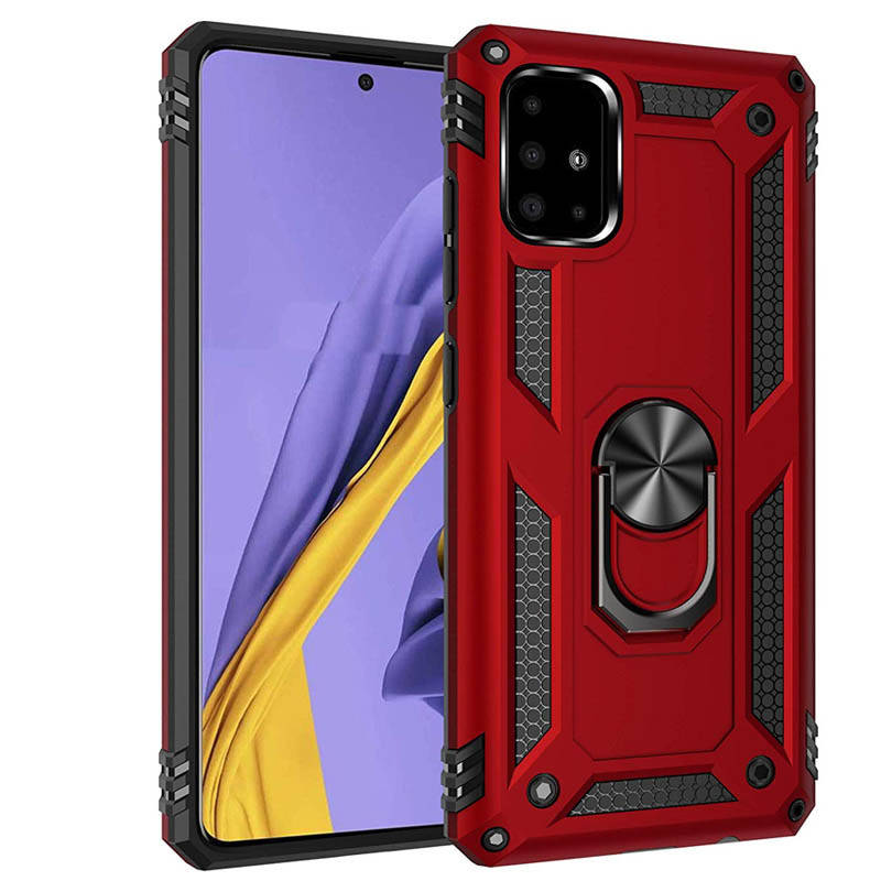 

Чехол для Samsung Galaxy A51 противоударный с кольцом подставкой бронь чехол на самсунг а51 красный MGN