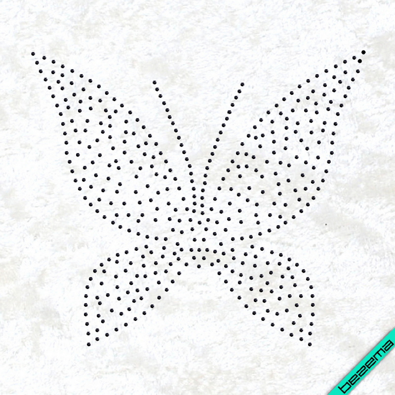 

Рисунки из страз на изделия из ткани Бабочка (Стекло,3мм-черн.,3мм-черн.,3мм-черн.)