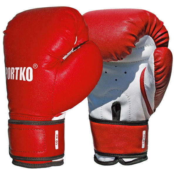 

Боксерские перчатки SPORTKO арт. ПД2-10-OZ (унций). красный