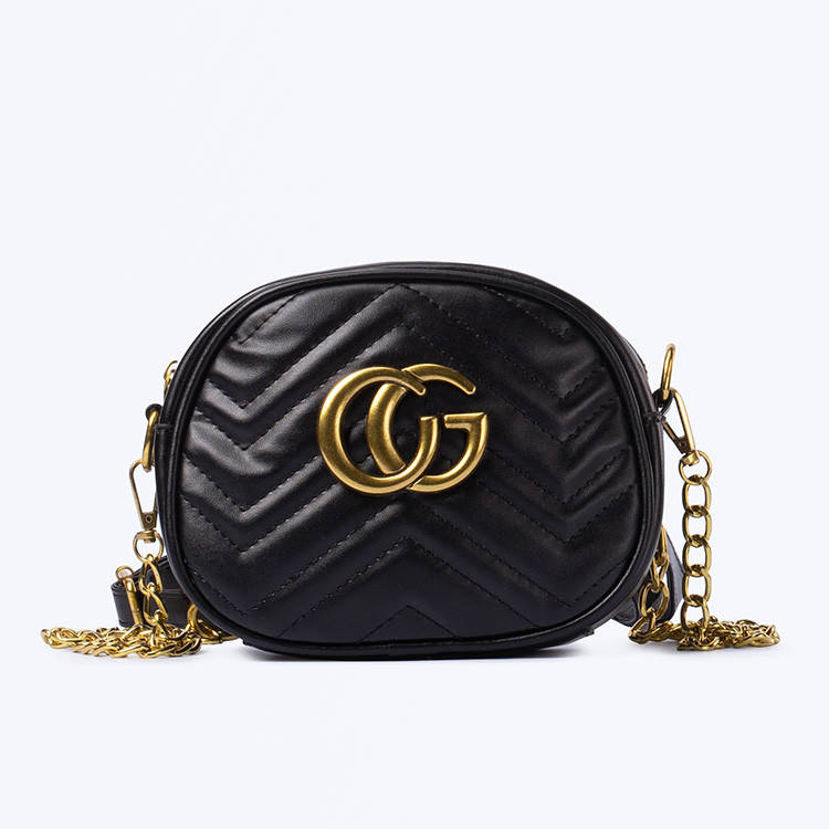 

Женская сумочка на цепочке черного цвета, Черный