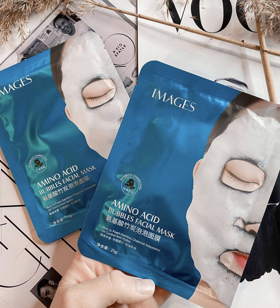 

Очищаюча пузырьковая маска на тканинний Основе с углем Images Bubbles Amino Acid Mask