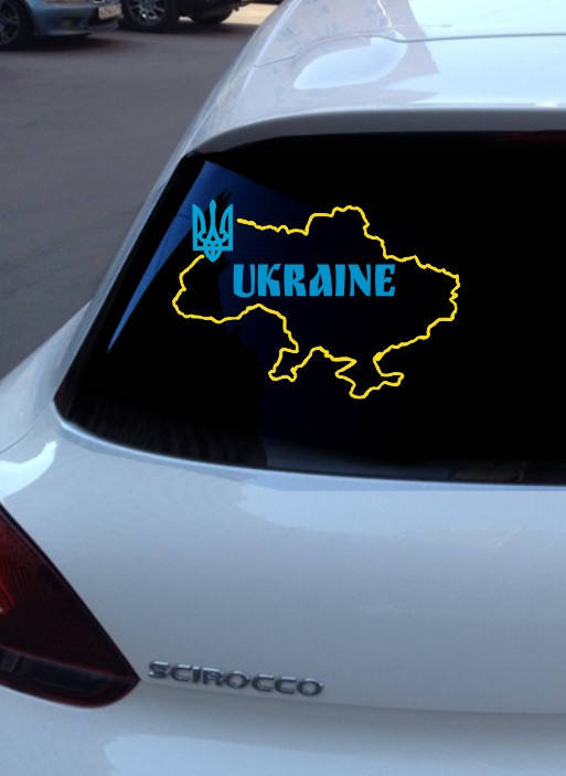 

Вінілова наклейка на авто Карта України Ukraine (30х20см)