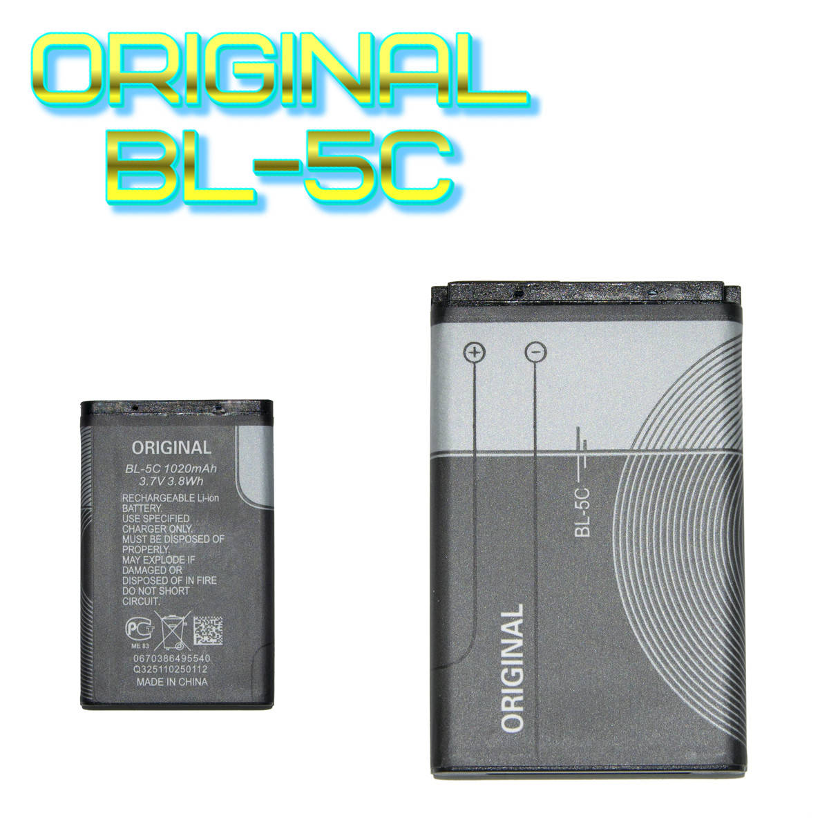 

Акумулятор для телефона Original Bl-5C 1020 mAh 3.7V акумуляторна батарейка до телефонів, батарея для телефона